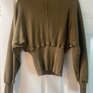 Olive green cotton thermal blouse